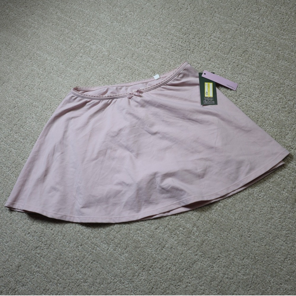 Wild Fable Seamless Skort Blush Pink Lace Trim Mini Skirt with Shorts Medium